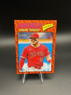 Mike Trout /77 SSP 2026 Topps Heritage Color of the Year Los Angeles Angels