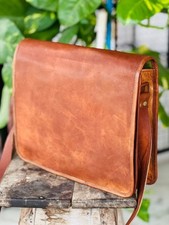 15" Heavy Leather MagicLeather Laptop Messenger Bag Rare Men's Briefcase Satchel