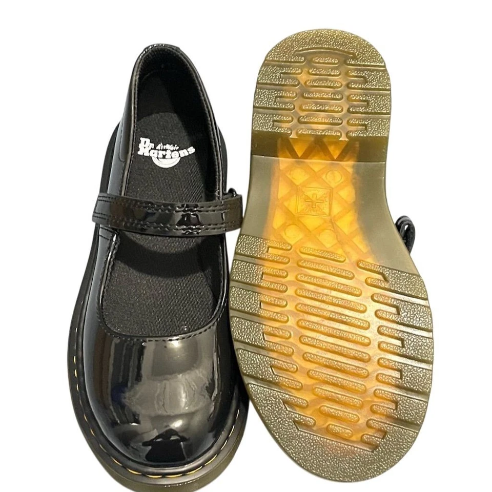 Zapatos Dr. Martens Niños Maccy Mary Jane Charol Negro 2 Uniformes Escuela Foto 3 de 4