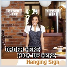 2 Pcs 13 x 6 Inches Order Here and Pick up Here Sign Acrylic Order Sign Big