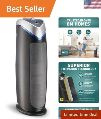 4-in-1 Air Purifier - UV-C & Odor Reduction for Homes up to 743 Sq. Ft.