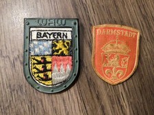 2 Original Badges Tinnies "Bavaria" & Darmstadt Leather Badge W/Marking -- Minty