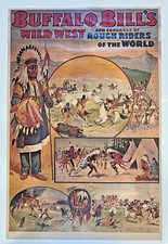 Buffalo Bill's Wild West Congress of Rough Riders Poster REPRODUCTION Print