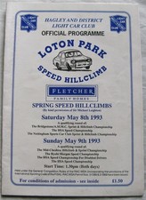LOTON PARK 8/9 May 1993 Speed Hill Climb Official Programme