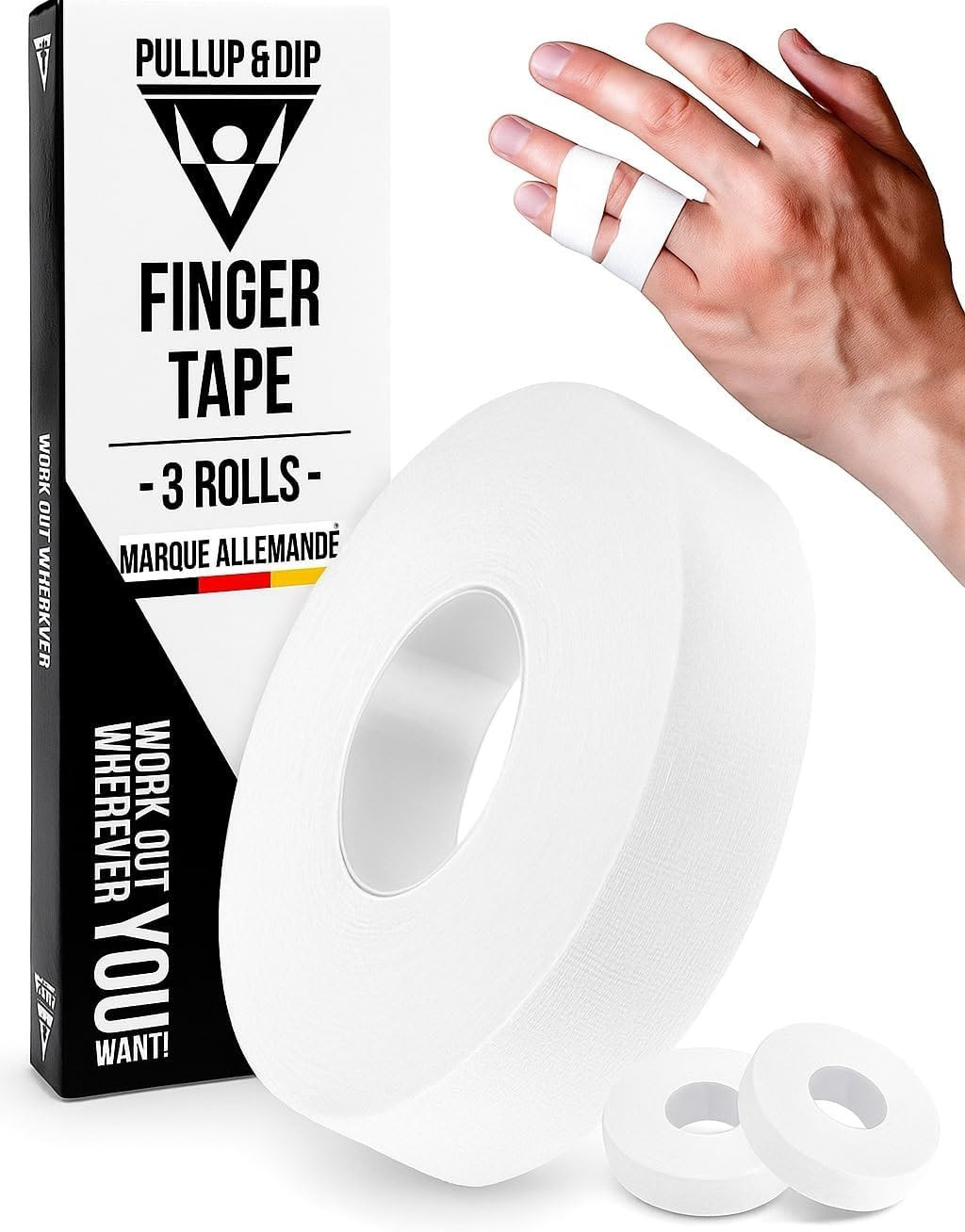 Finger Tape Sports Extra Strong Adhesive, 3 Rolls Athletic Tape for Fingers, Ski