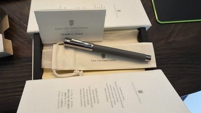 Graf von Faber-Castell Tamitio Stone Grey Fountain Pen, M steel nib, PreUsed