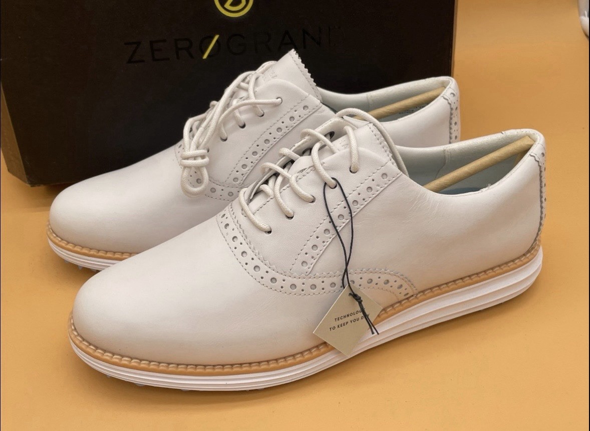 Cole Haan ZERØGRAND Shortwing Golf Shoes Waterproof White Blue