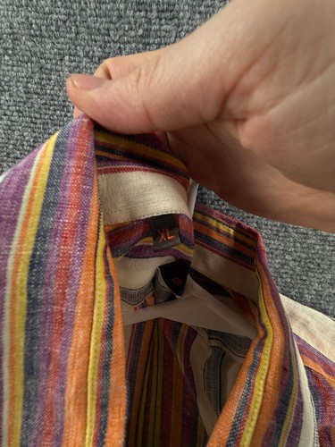 Etro Milano Italy Langarm Hemd Leinen gestreift bunt Knopfleiste Logo XL - Bild 18 von 24