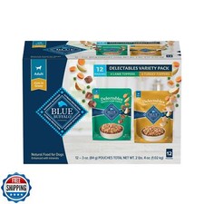 Blue Buffalo Delectables Natural Wet Dog Food Topper Variety Pack, Lamb and T