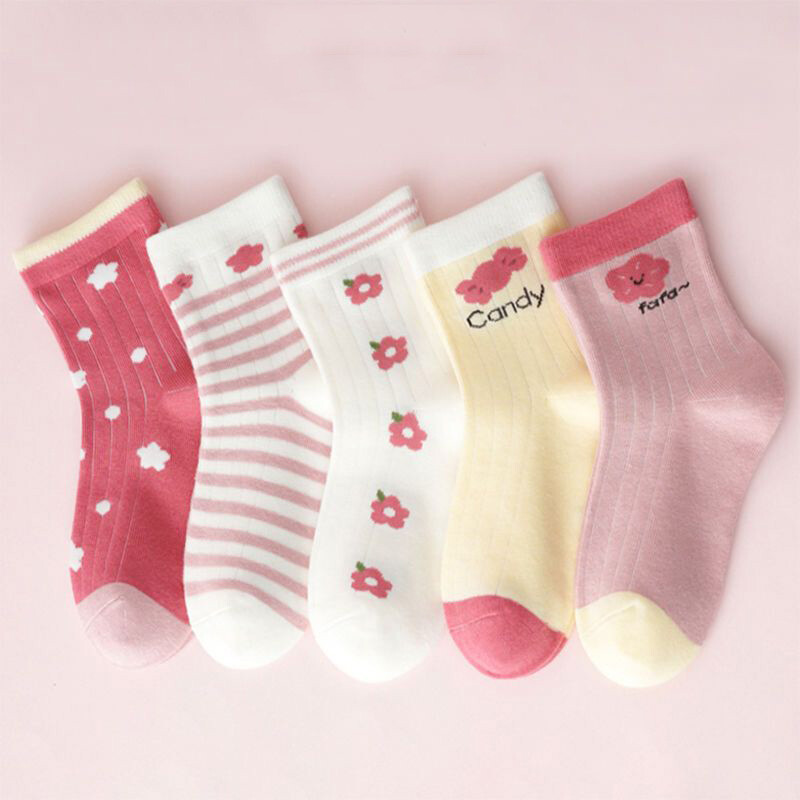 5 Pack Kids Socks Baby Girls Cotton Sock Cotton Striped Soft Breathable Socks eBay