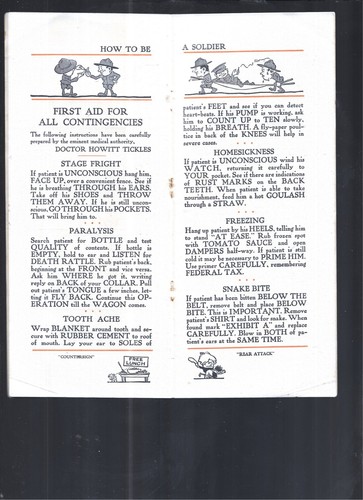 HOW TO BE A SOLDIER, BY BRAINLESS BARTES, 1917 MILITARY HUMOR BROCHURE - Picture 3 of 3