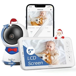 Boifun 5'' Wifi Video Baby Monitor Camera, Motion&Sound Detect，BOIFUN Baby 5S