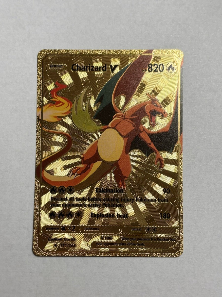 Charizard V Gold Foil Display Card Explosion Heat 820 HP Full Art