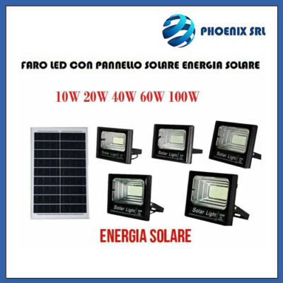 Faretto Solare Esterno 200W 6500K FARO - Con Pannello Solare E Telecomando, IP67, Classe A - Foto 8
