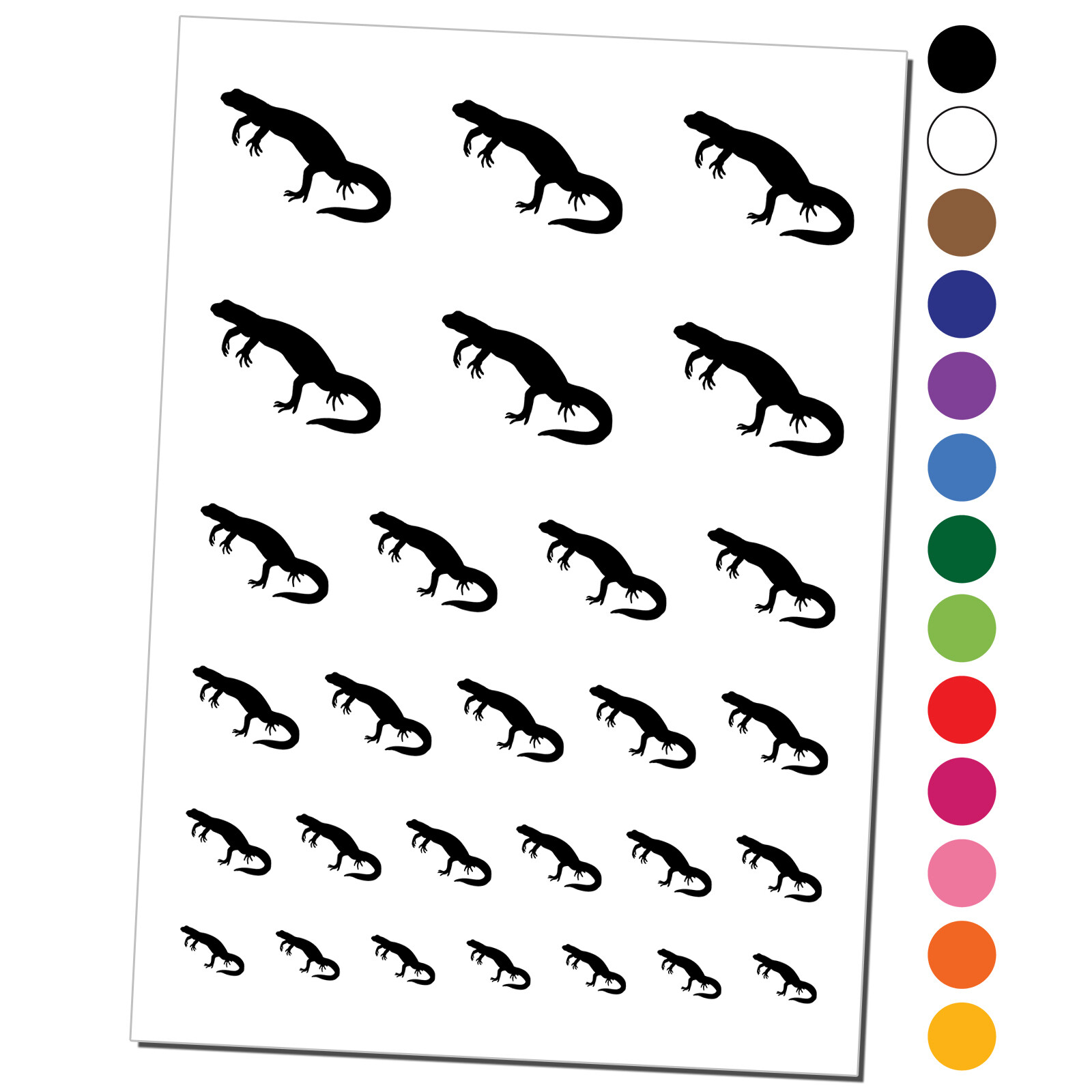 Newt Lizard Salamander Waterproof Temporary Tattoo Collection Set