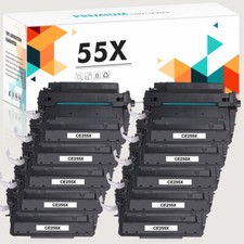 10 PACK Toner for HP CE255X 55X LaserJet P3010 P3015 P3015d / 500 MFP M525dn
