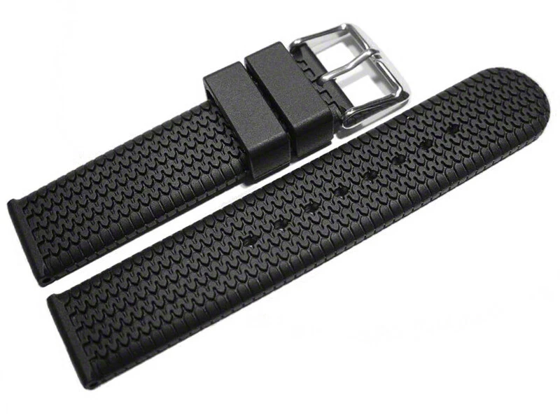 Bracelet de montre - silicone - Modèle Pneu 18mm 20mm 22mm NEUF - Photo 1/2