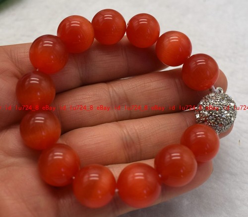 Pretty 12mm Natural Multicolor Gemstone Round Beads Bracelet 7.5" Magnetic Clasp - Picture 74 of 216