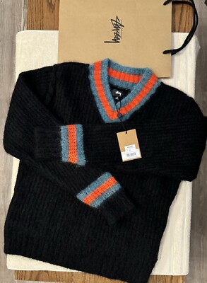 Men's Stussy Sweater “Mohair Tennis Sweater” Style #117142 Size