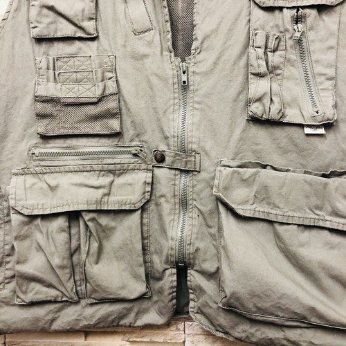 Fox Fire Safari Outdoor Men Grey Vest Photography Fishing Hunting Size 2X - Picture 5 of 11