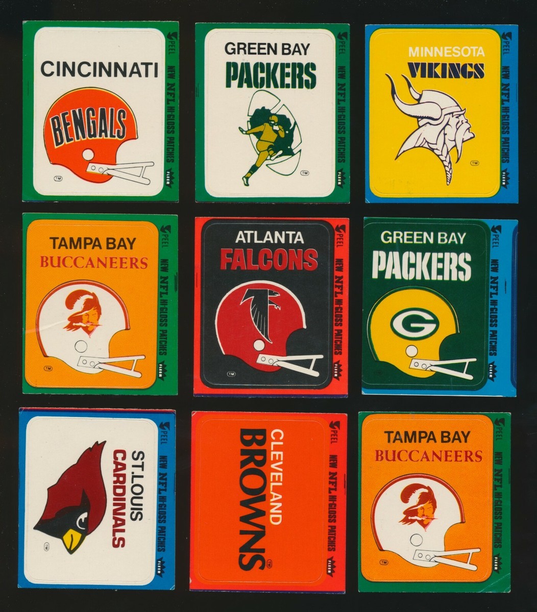 1978 1979 Fleer Football HI-GLOSS PATCHES (Stickers) -Lot of (15