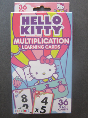 Hello Kitty Math Multiplication Learning 36 Flash Cards 5'' X 3'' Sanrio Boxed New