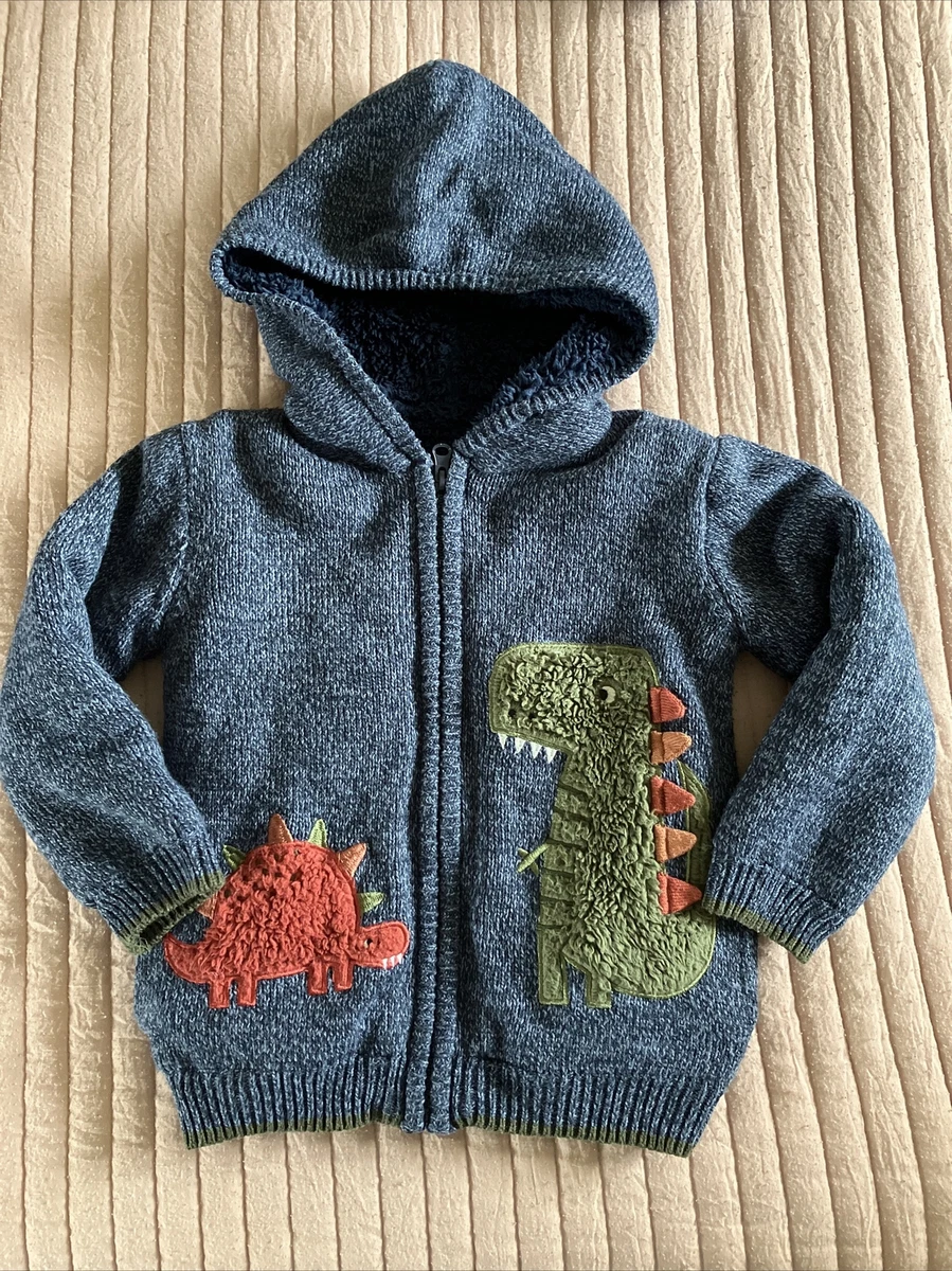 Nutmeg Kids Fleece Dinosaur Zip Hoodie Blue 3 4 Years