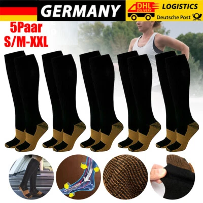 DAZONE 5 Paar Damen Herren Kompressionsstrümpfe Stützstrümpfe Sport Kompressionssocken