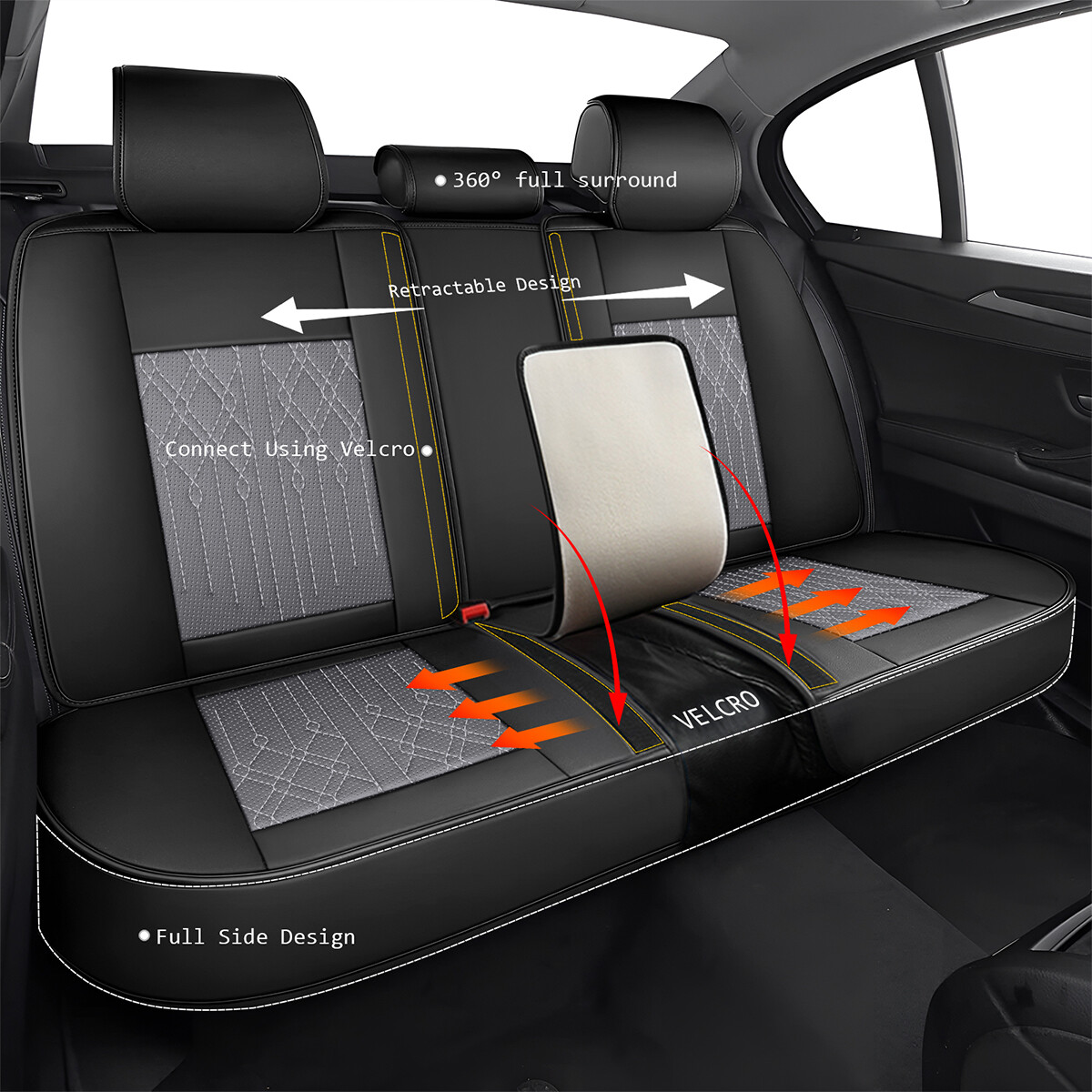 For Honda Civic 2007-2015 Faux Leather Car Seat Covers Set Seat