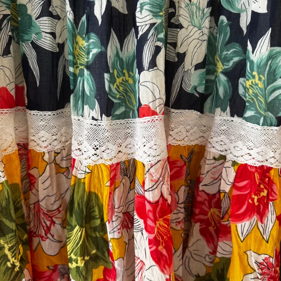 Журнал без бретелек ярус юбка макси платье цветочный размер большой - Изображение 3 из 4