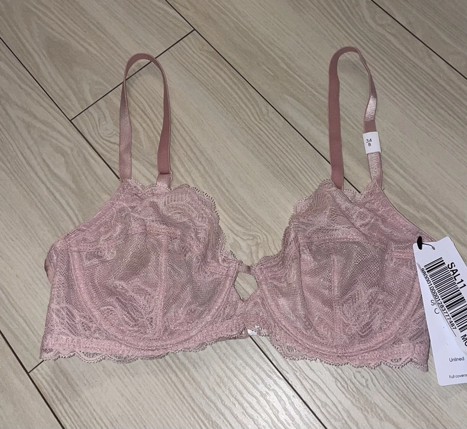 Calvin Klein QF1741 Seductive Comfort Bra Lace Unlined Underwire 34B Pink New - Image 2 of 4