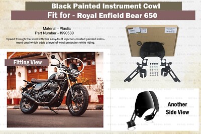 Royal Enfield Black Painted ''Instrument Cowl Screen For Bear 650''