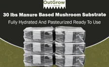 30 lbs Manure-Based Mushroom Substrate (6 x 5 lb Bags) – Pasteurized Bulk Substr