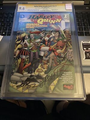 Harley Quinn Invades Comic-Con 1 CGC 9.6 Sept/14  3X Signed AC , JP & DJ {CGCB1}