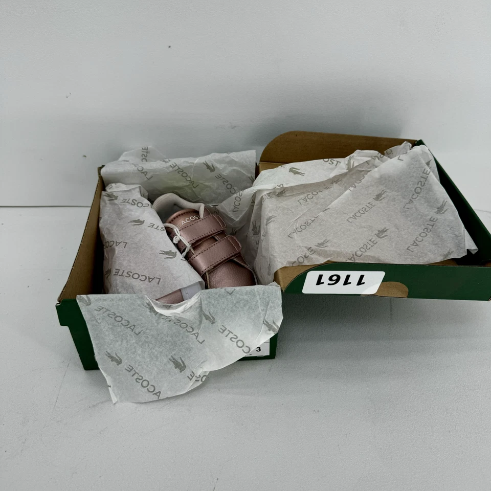 Correa Lacoste Carnaby Evo Infantil Niños Niñas, Rosa Metálico, Talla 4, Nueva Foto 3 de 4