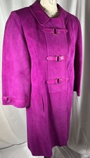 Loewe 1846 Vintage Womens Suede Leather Fuchsia Coat