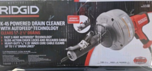 RIDGIDK-45AF-5 Drain Cleaning Autofeed Snake Auger Machine with C-1 5/16 in. x