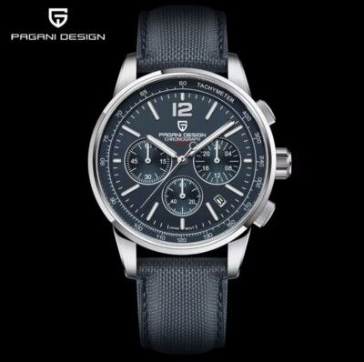 PAGANI DESIGN 2024 NEU Luxus Lässig Herren Quarzuhren VK63 Saphir Schwarz