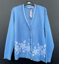 NWT PURE & NATURAL M-L Blue Long Sleeve V-neck Cardigan