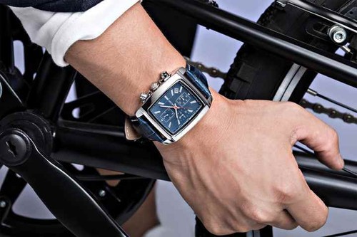 Men Gents Watch Analog Square Dual Display With Leather Strap Quartz Watch - Picture 5 of 5