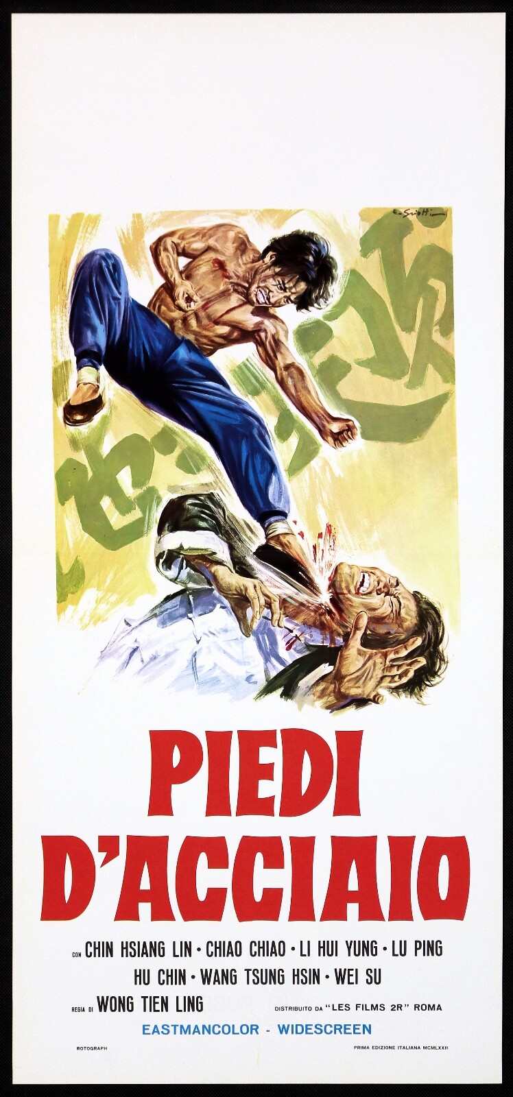 Locandina originale film Piedi d'acciaio (1973) - Regia di Wang Huang Tien