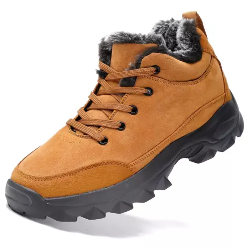 Herren Fell Gefüttert Winter Schnee Stiefel Outdoor Wasserdicht Arbeitsschuhe Wandern Walking - Bild 4 von 27