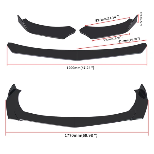 For Mazda CX-5 CX-4 CX-3 Front Bumper Lip Kit Splitter Spoiler Glossy Black