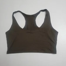 Cute Booty Lounge Crop Top Medium  Sport Bra Athletics Racer back Tank New Olive