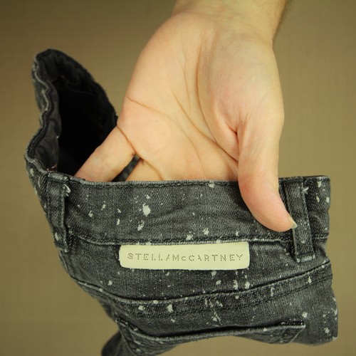 Stella McCartney Kids Skinny Jeans Girl's Size 8 Gray Ankle Zip Paint Splatter - Picture 7 of 9