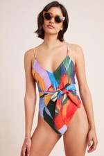 NWT 290 Sz S Mara Hoffman Gamela Rainbow One Piece Swimsuit Anthropologie