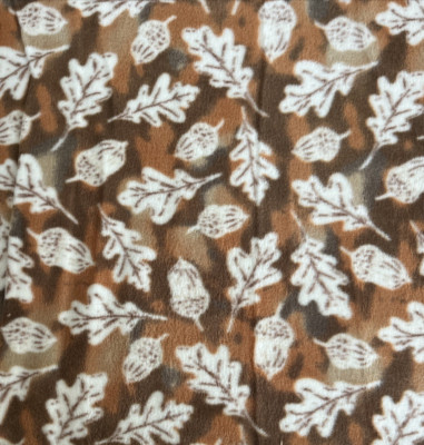 Acorn and Leaves Anti Pill Plush Fleece Fabric - 1.5 yards x 58'' NEW