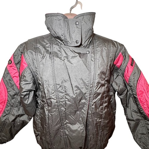 Vintage 90s Descente Japan Women’s Nylon Ski Jacket Size S (6-8) Pink Gray - Picture 7 of 11