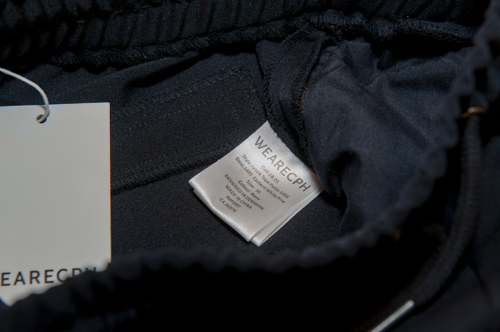 WEARECPH Navy Trousers Sweatpants Tag size 30 Stretch Drawstring - see size note