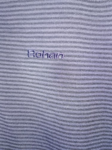 Rohan Short Sleeve Collared Polo Shirt Navy Stripe Large - Picture 2 of 6